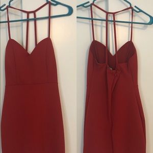 Burnt Orange Strappy Cocktail Dress